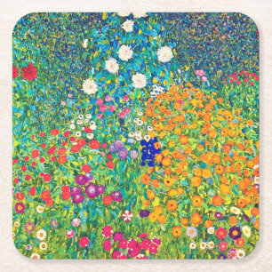 Blomsterträdgård, Gustav Klimt Underlägg Papper Kvadrat