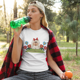 Blomsterträdgård Hund T-Shirt
