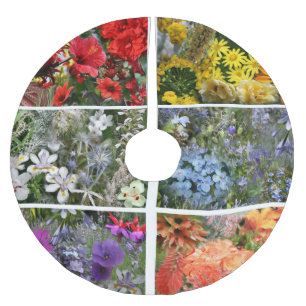 blomsterträdgård i Rainbow Färg Julgransmatta Borstad Polyester