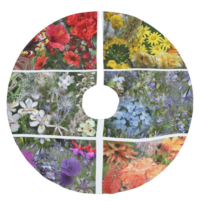blomsterträdgård i Rainbow Färg Julgransmatta Borstad Polyester (Framsidan)
