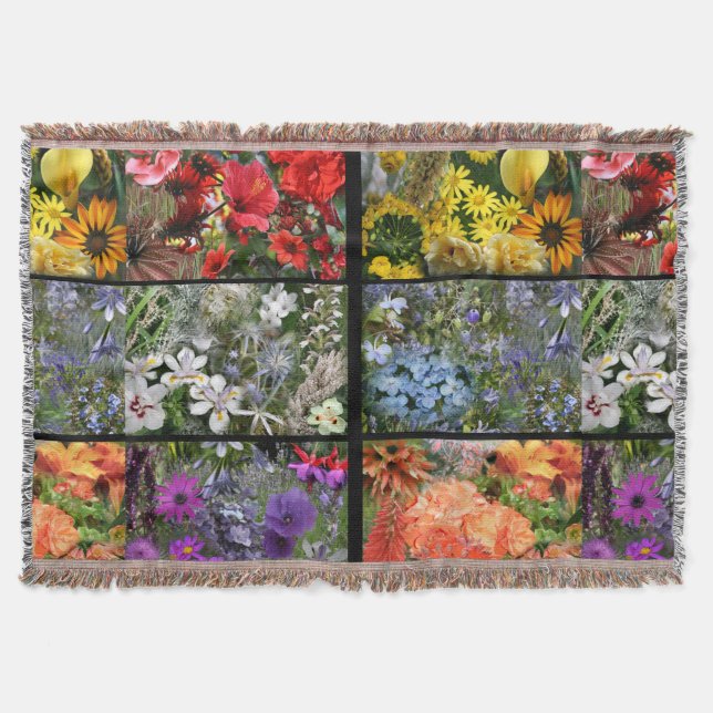blomsterträdgård i Rainbow Färg Mysfilt (Framsidan)