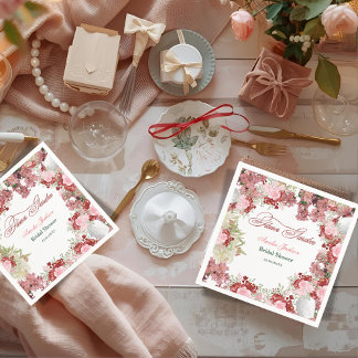 Blomsterträdgård Inbjudningskort för möhippan Pappersservett