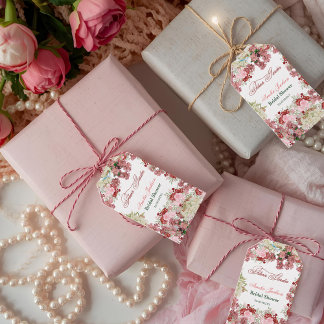 Blomsterträdgård Inbjudningskort för möhippan Presentetikett