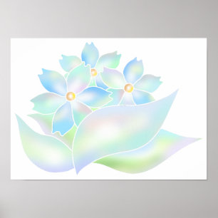 Blomsterträdgård insvept i ljus. poster