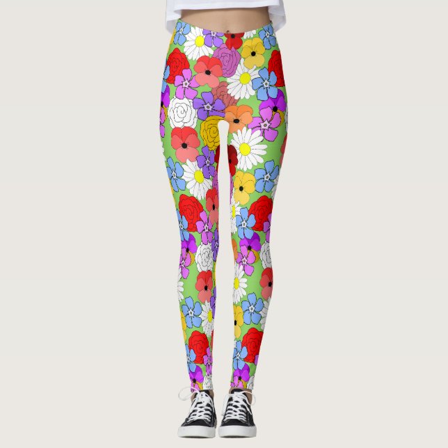 Blomsterträdgård Leggings (Framsida)