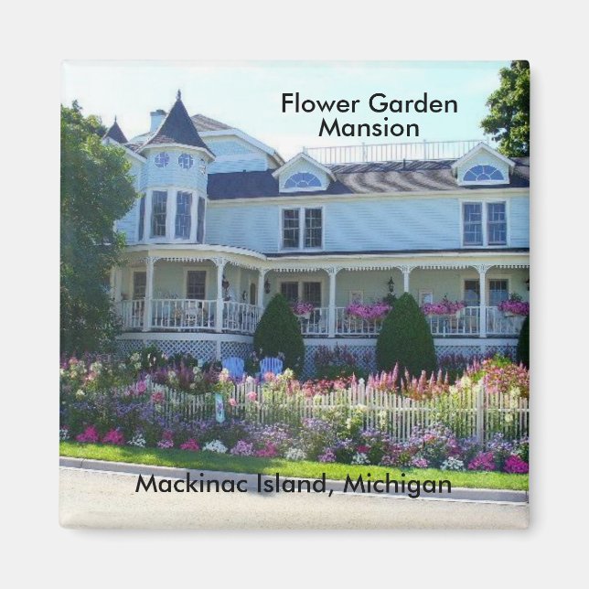Blomsterträdgård Mansion, Mackinac-ön Michigan Magnet (Framsidan)