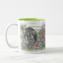 Blomsterträdgård med bakbords målning Lägg till fo Två-Tonad Mugg