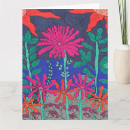 Blomsterträdgård Nattscen Kort