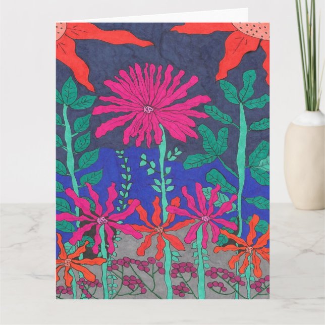 Blomsterträdgård Nattscen Kort (Framsida)