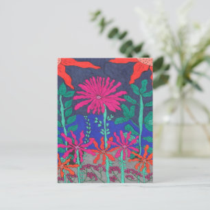 Blomsterträdgård Nattscen Vykort