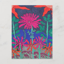 Blomsterträdgård Nattscen Vykort