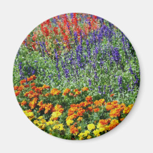 Blomsterträdgård Naturkonstmålning Magnet