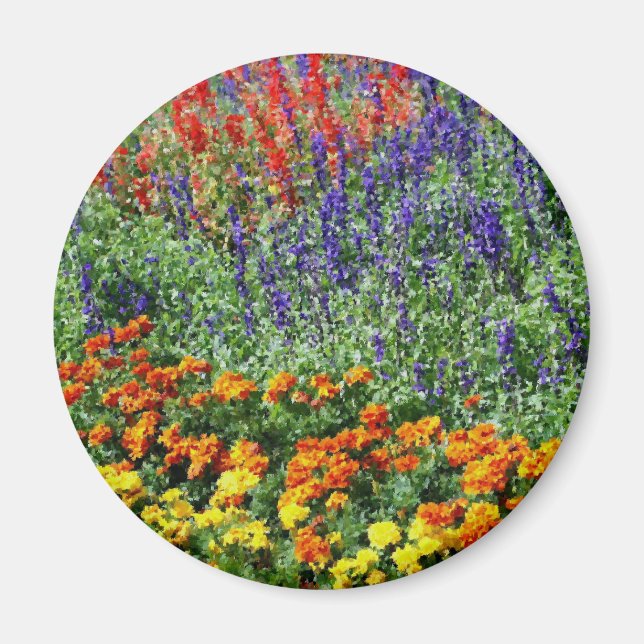 Blomsterträdgård Naturkonstmålning  Magnet (Framsidan)