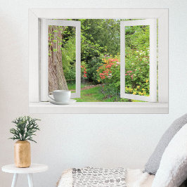 Blomsterträdgård - Öppna fönster med Söt Poster