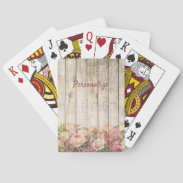 Blomsterträdgård på Wood Fence Personalize Casinokort