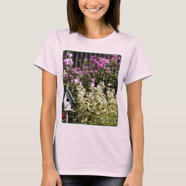 Blomsterträdgård Pastell Målning T Shirt (Framsida)
