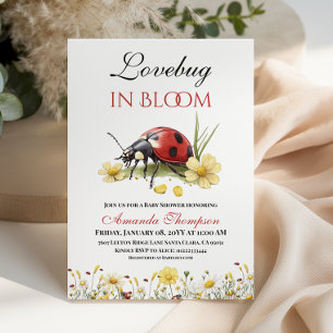 Blomsterträdgård Röd kärleksmygga I blom Babyshowe Inbjudningar