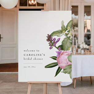 Blomsterträdgård Rosa Bröllopsfest Välkomstskylt Poster