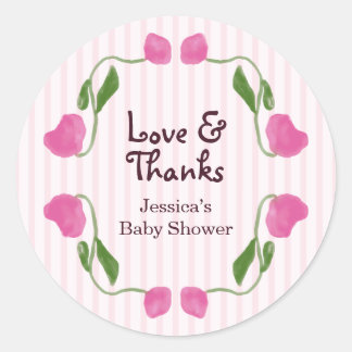 Blomsterträdgård Rosa Kärlek och Tacksamhet Baby S Runt Klistermärke