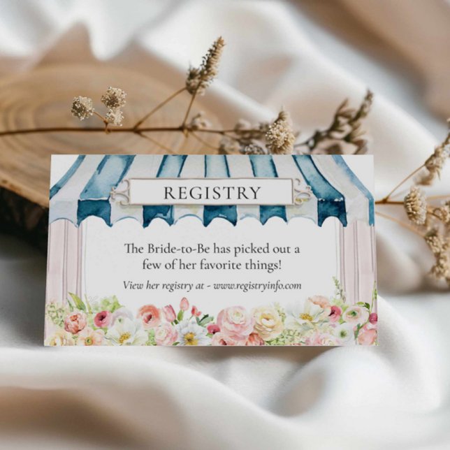 Blomsterträdgård Sommar-Möhippa-register Tilläggskort (Summer Garden Bridal Shower Registry Card)