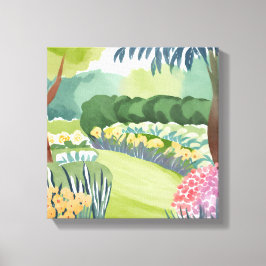 Blomsterträdgård Stroll | Blommigtens vattenfärg Canvastryck