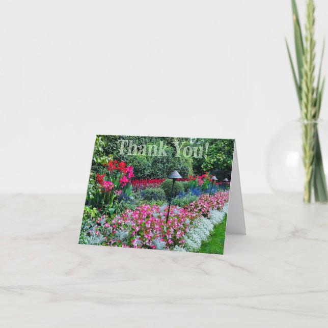 Blomsterträdgård Tack Veckad Kort (Framsida)