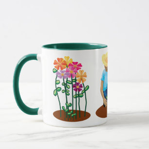 Blomsterträdgård trädgårdsmästare i mugg