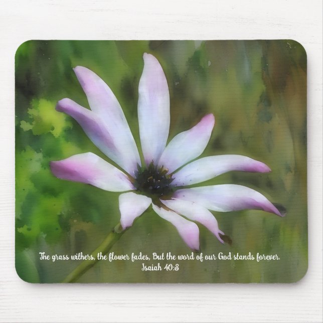 Blomsterträdgård Tro Bibelvers Musmatta (Framsidan)