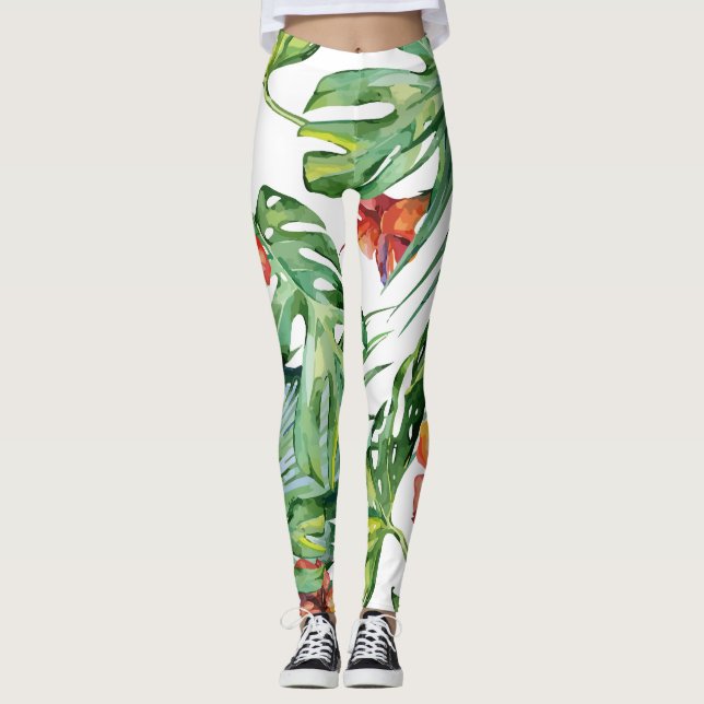 Blomsterträdgård Tropical Leggings (Framsida)