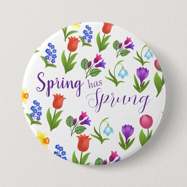 Blomsterträdgård Våren är här  Knapp (Framsida)