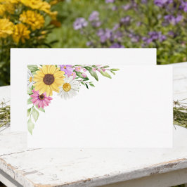 Blomsterträdgård Vildblomma Solros Daisy Bröllop Placeringskort