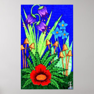 Blomsterträdgårdaffisch Poster