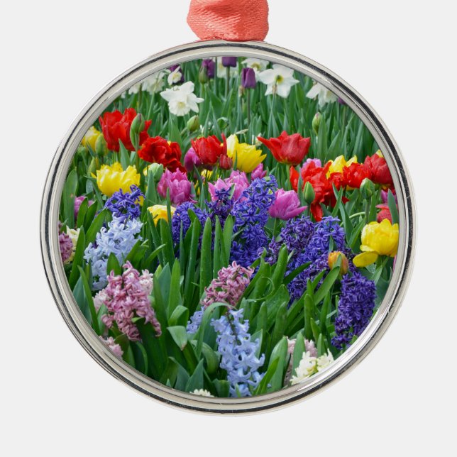 Blomsterträdgården Färgfull vår Julgransprydnad Metall (Framsidan)