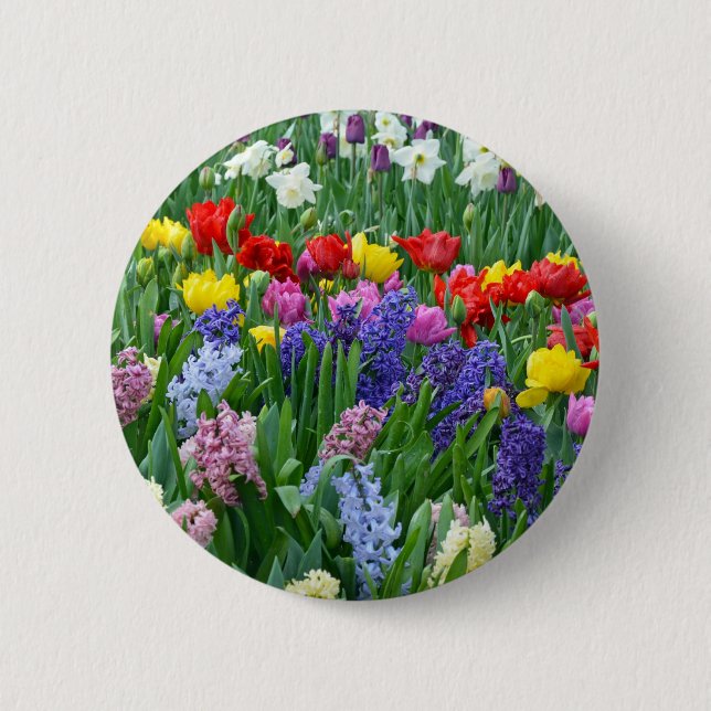 Blomsterträdgården Färgfull vår Knapp (Framsida)