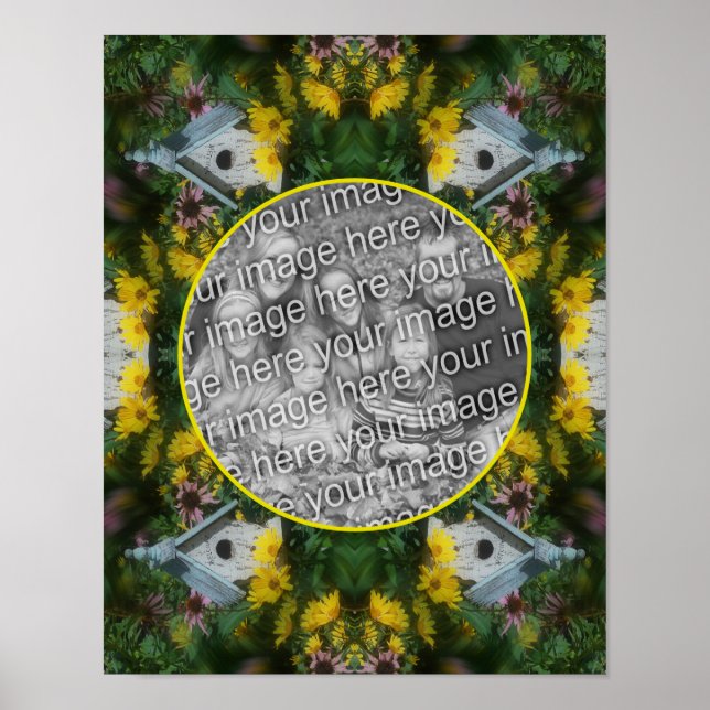 Blomsterträdgården för fågelhus Skapar ditt eget f Poster (Framsidan)