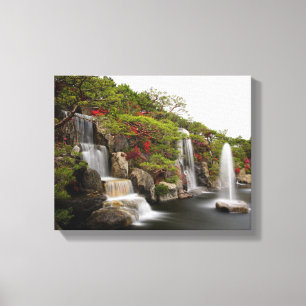 Blomsterträdgården för vacker Azalea Waterfall Canvastryck