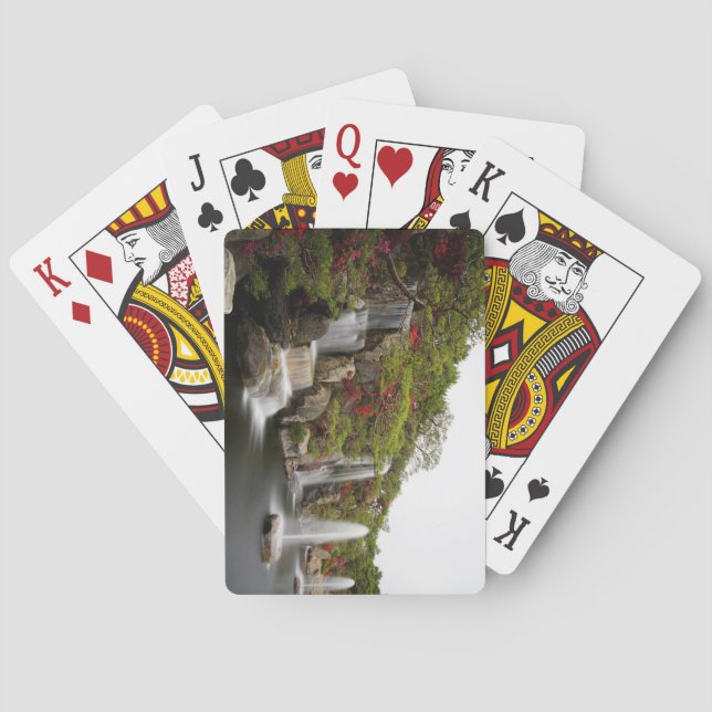 Blomsterträdgården för vacker Azalea Waterfall Casinokort (Baksidan)