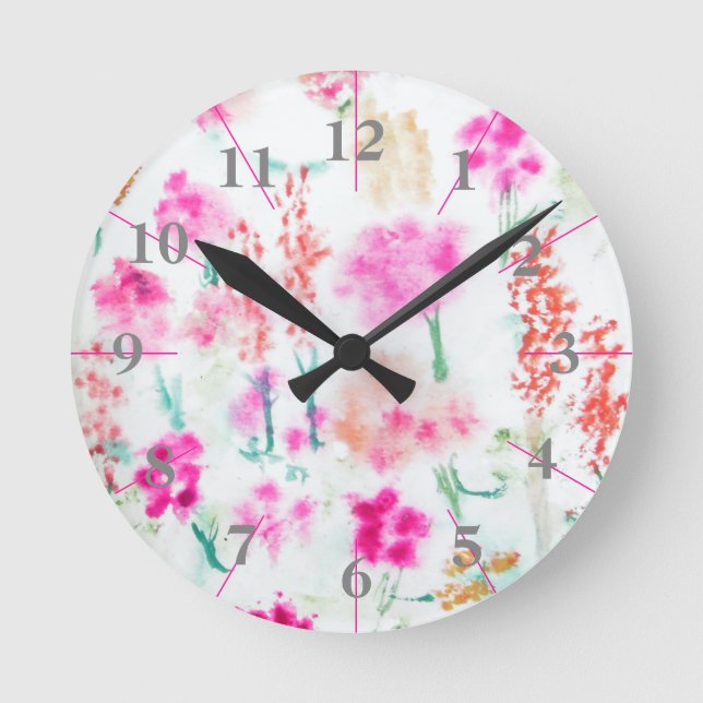 Blomsterträdgården för vattenfärgvårsolskenet tar rund klocka (Framsida)