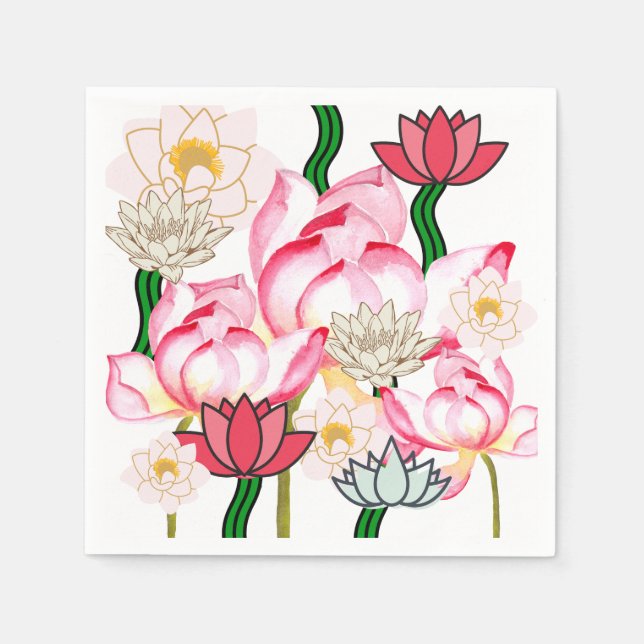 Blomsterträdgården Mikitiez lotus ro Pappersservett (Framsidan)