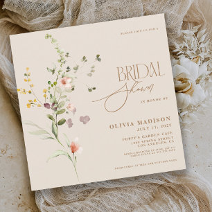 Blomsterträdgården Modern Script Boho Inbjudningar