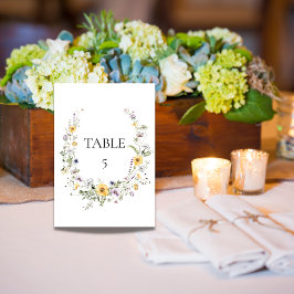 blomsterträdgården vild blåser bord-kortskylt bordsnummer