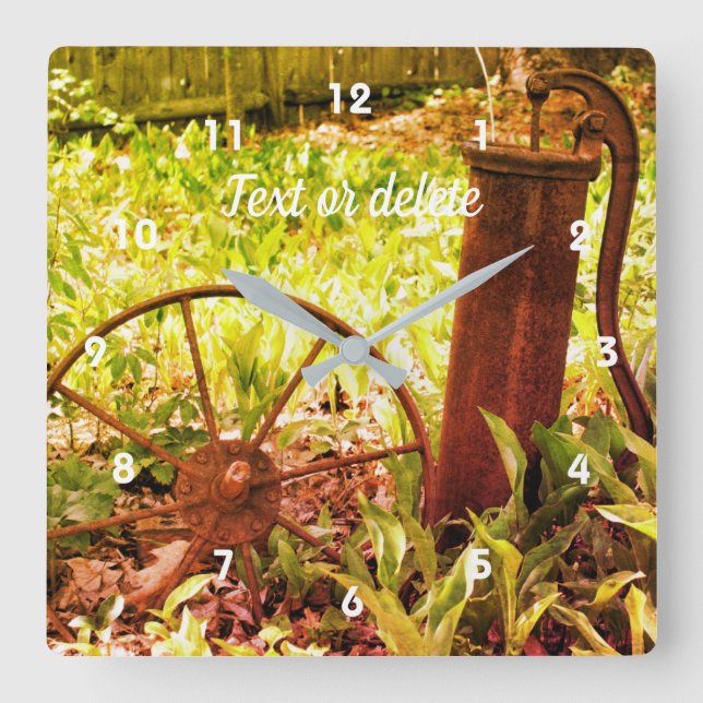 blomsterträdgårdens rosenhjul och Abstrakt Fyrkantig Klocka (Framsida)