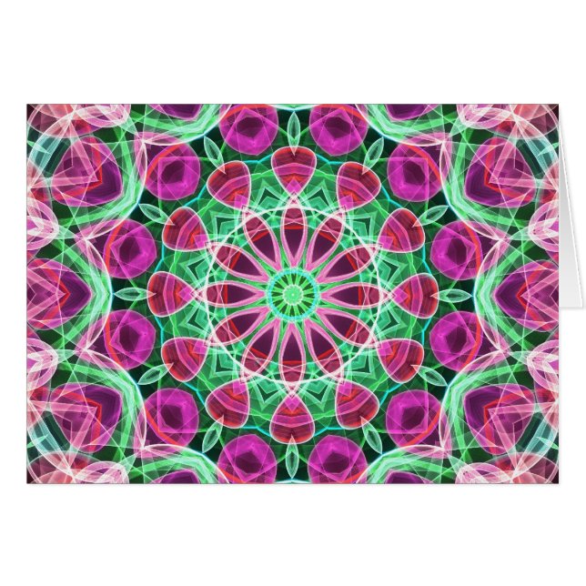 Blomsterträdgårdkaleidoscope Hälsningskort (Framsidan Horizontal)