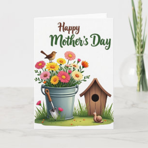 Blomsterträdgårdshink Blomkort Kort