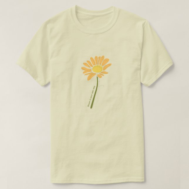 Blomstertröja – Orange Färger T Shirt (Design framsida)
