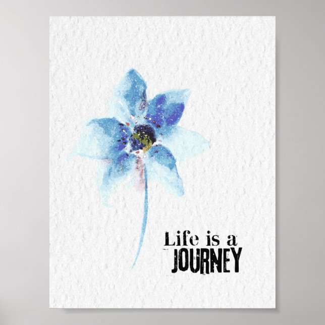 blomstervattenfärgens livslängd är en resa poster (Framsidan)