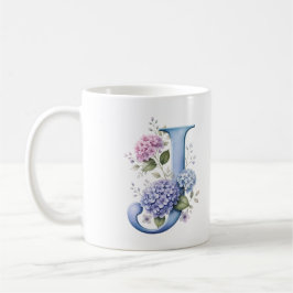 Blomstervävd J Hydrangea Blomma Personlig Mugg