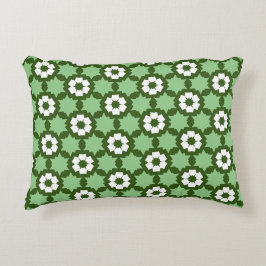 Blomstervit Grönt Prydnadskudde