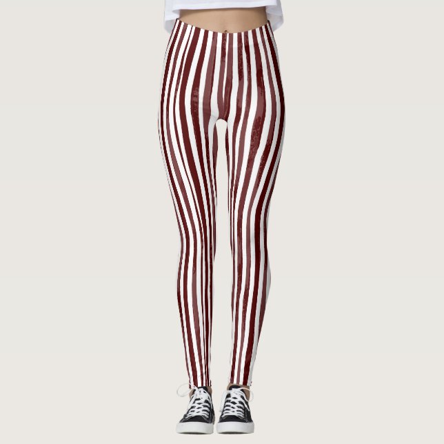 Blomstervita, vita, lodrät leggings (Framsida)