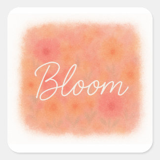 Blomsticker Fyrkantigt Klistermärke